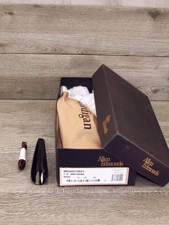 * NIB * $395 Allen Edmonds BROADSTREET Premier 7 D Brn Grain * add $15 new Trees main image 13
